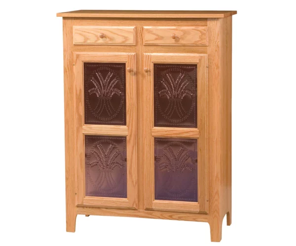 Classic Copper Panel Pie Safe With Drawers