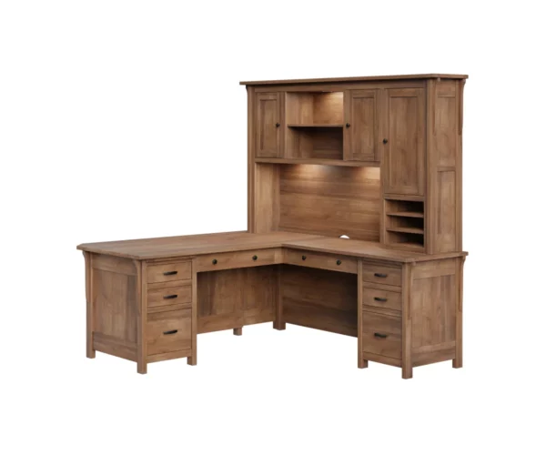Boston Corner and Return Desk with Hutch - 72"W