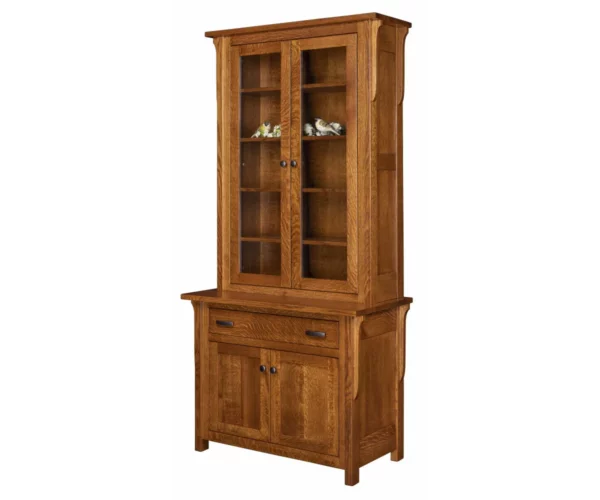 Boston 1 Drawer Credenza With Bookcase Topper
